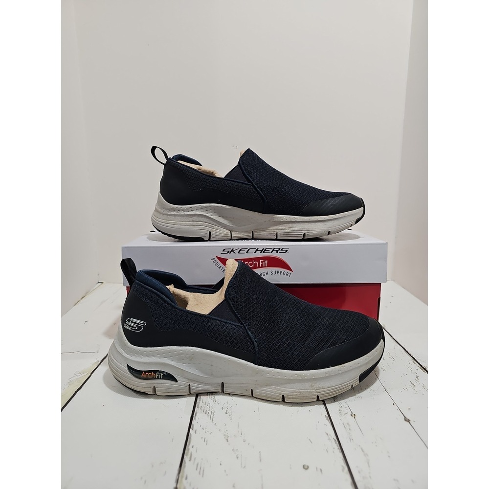 Skechers Ark Fit-Banlin Sneakers Men's Size 8 Navy Blue Slip On Shoes